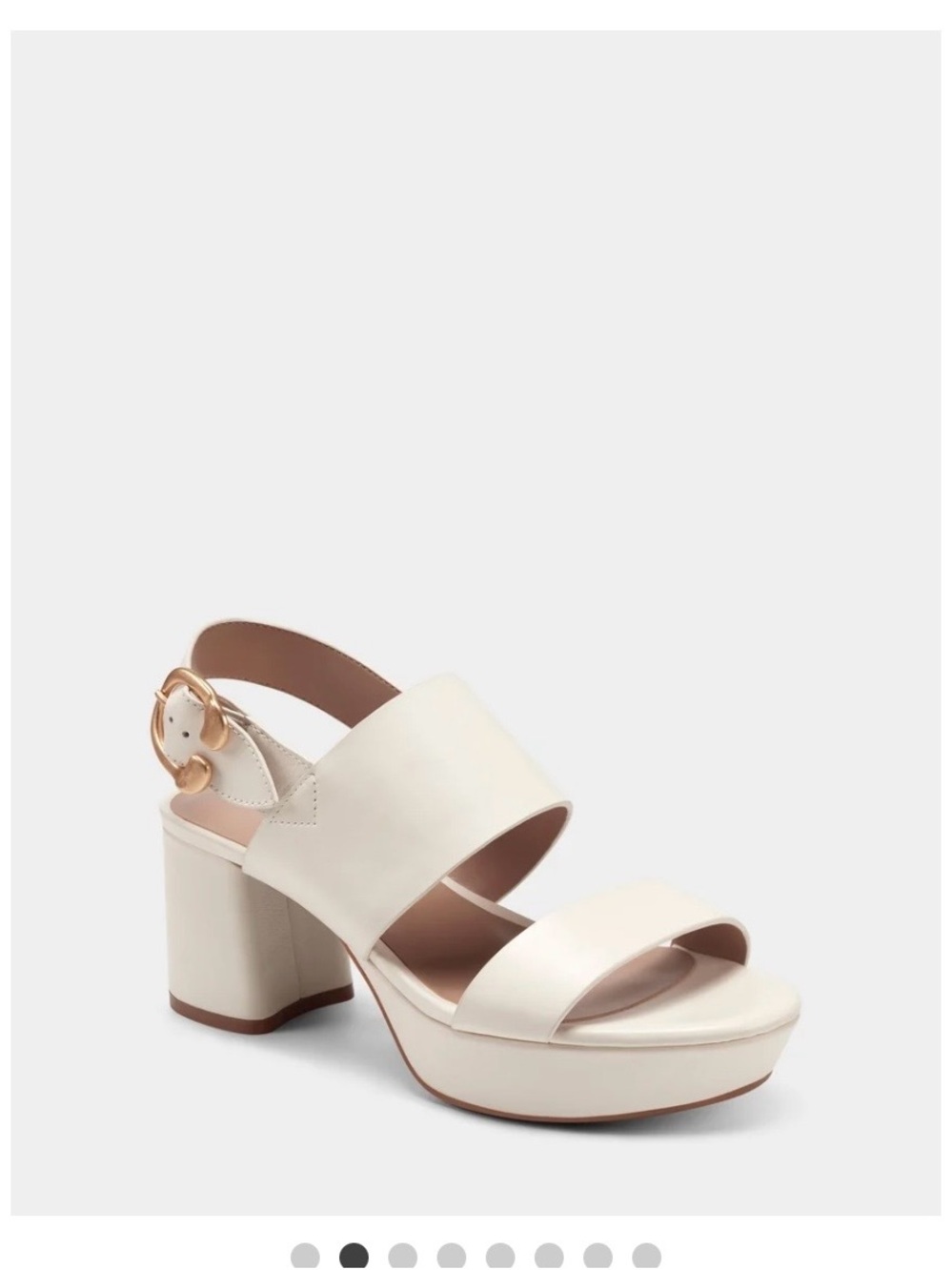 Womens White Two-Band Slingback Sandals